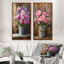 Barnyard Wildflowerand Poppies Flowers I - Collection de 2 panneaux de toiles florales