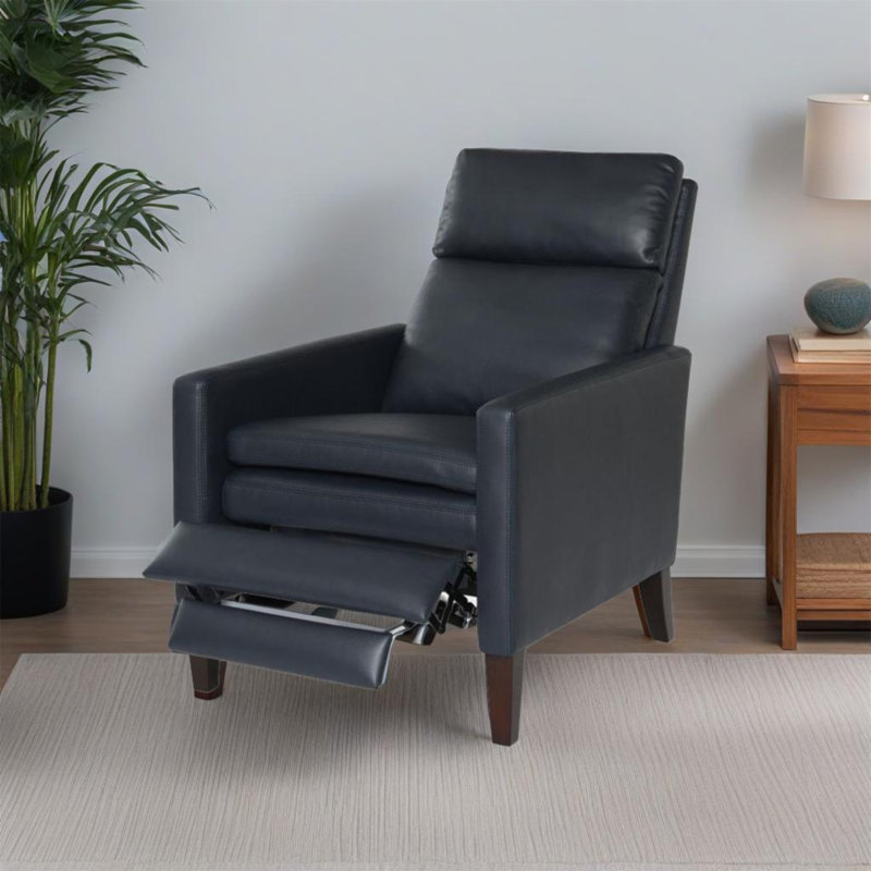 Fauteuil inclinable en similicuir, Similicuir bleu foncé
