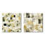 Green Cubic Botanical Dreams - Ensemble de 2 collages carrés botaniques abstraits-101864952-101864958
