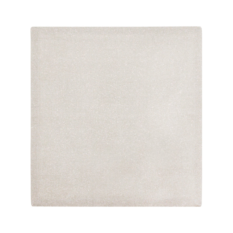 La Classica 4 Piece Linen Napkin Set, White/Silver