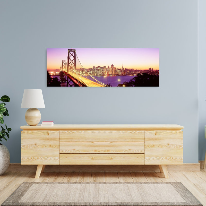 San Francisco, CA, architecture contemporaine abstraite, art mural, H 16 po x l 48 po