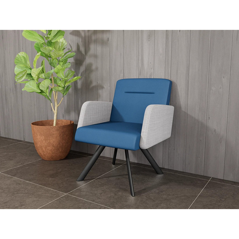 Fauteuil de réception Willow, Noir, Patriot Plus - bleu / gris chambray