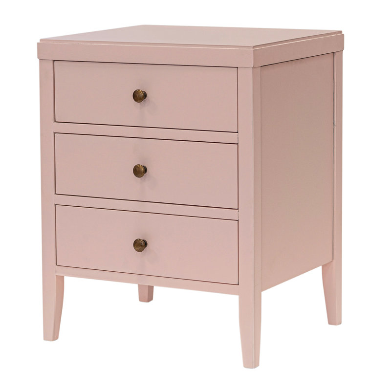 Table de chevet en bois Rushville, Rose