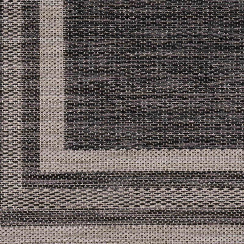 Tapis rectangulaire brun en polypropylène tissé à la machine, Rectangle 6 pi 7 po x 9 pi 6 po