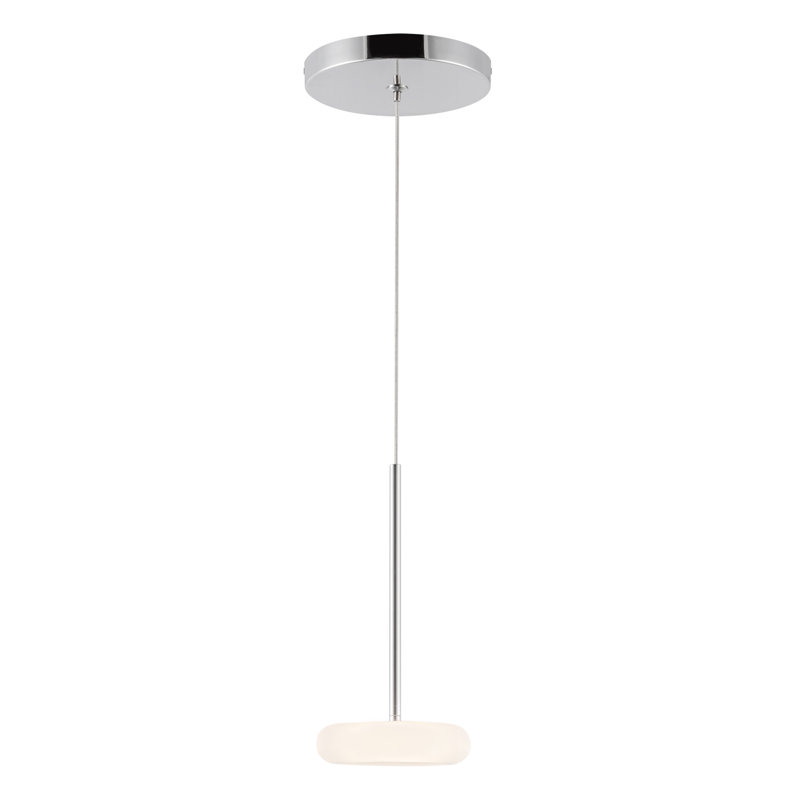 Stephord 1 - Light LED Pendant, Silver, Frosted Glass, White