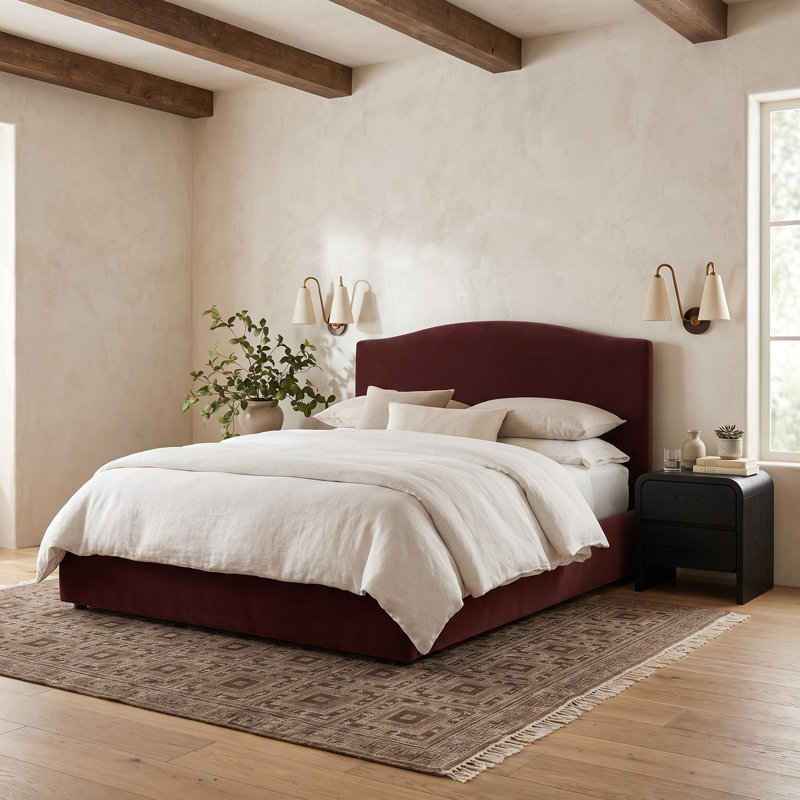 Upholstered Bed, King, Performance Textured Weave River
