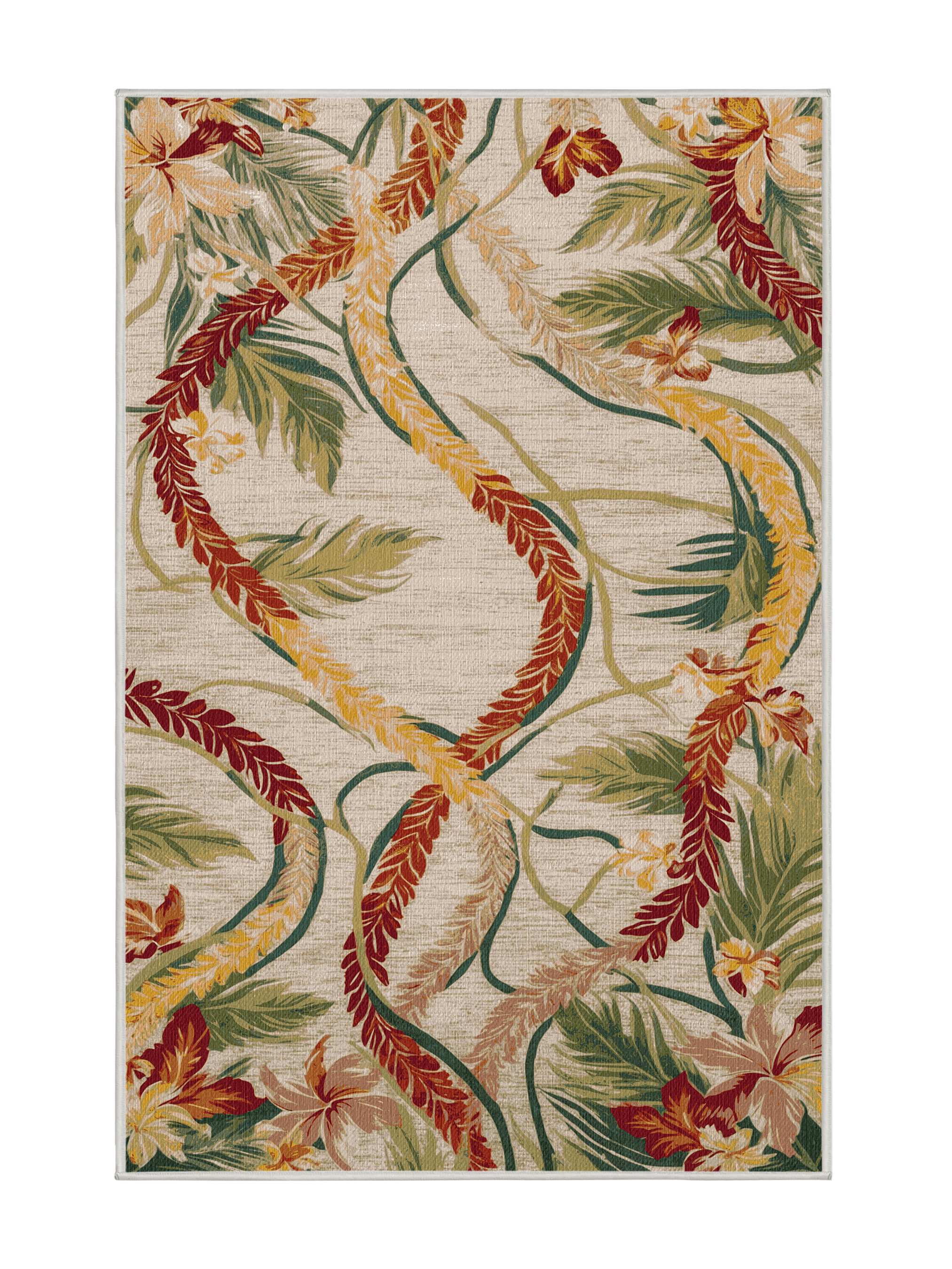 Bayou Breeze Washable Flowing Leis Hawaiian Area Rug | Wayfair