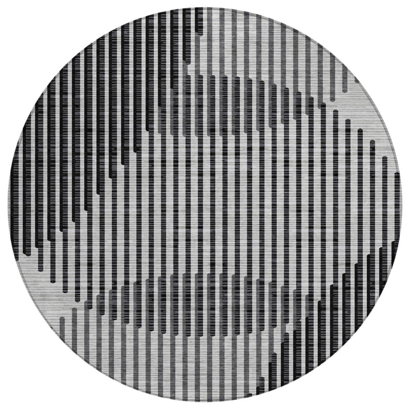Elowen Gray Washable Indoor-Outdoor Rug - , 2'3" x 7'6"