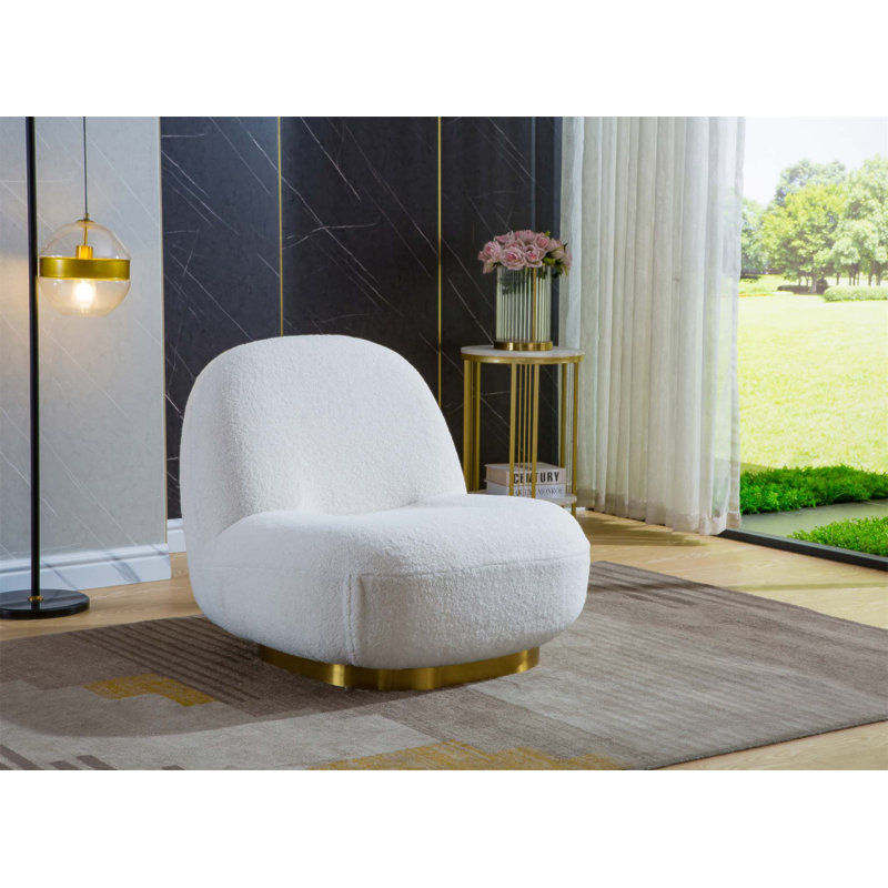 Fauteuil d'appoint pivotant Modern Trimm avec base en acier inoxydable, mousse à haute densité pour un confort et une durabilité ultimes