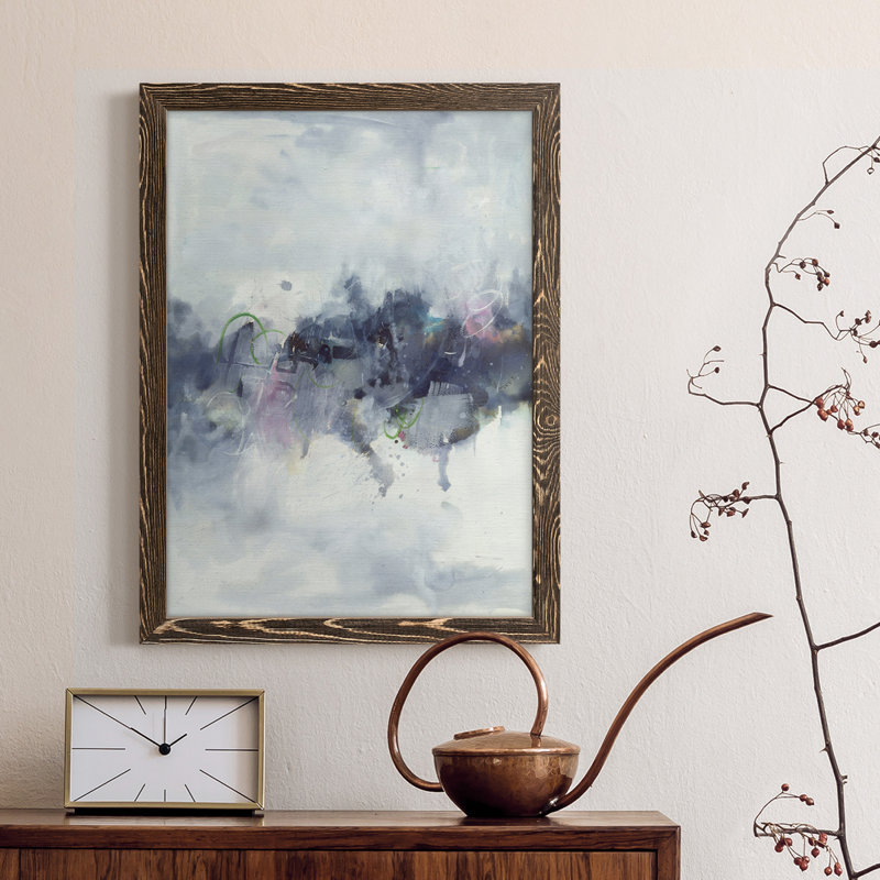Oiseaux I, toile encadrée de qualité supérieure - prête à être accrochée, H 17 po x l 20 po, Cadre noyer