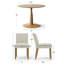 Ensemble de table et de chaises pour 4 personnes avec table ronde et 4 chaises rembourrées à pieds en bois massif-1811527084