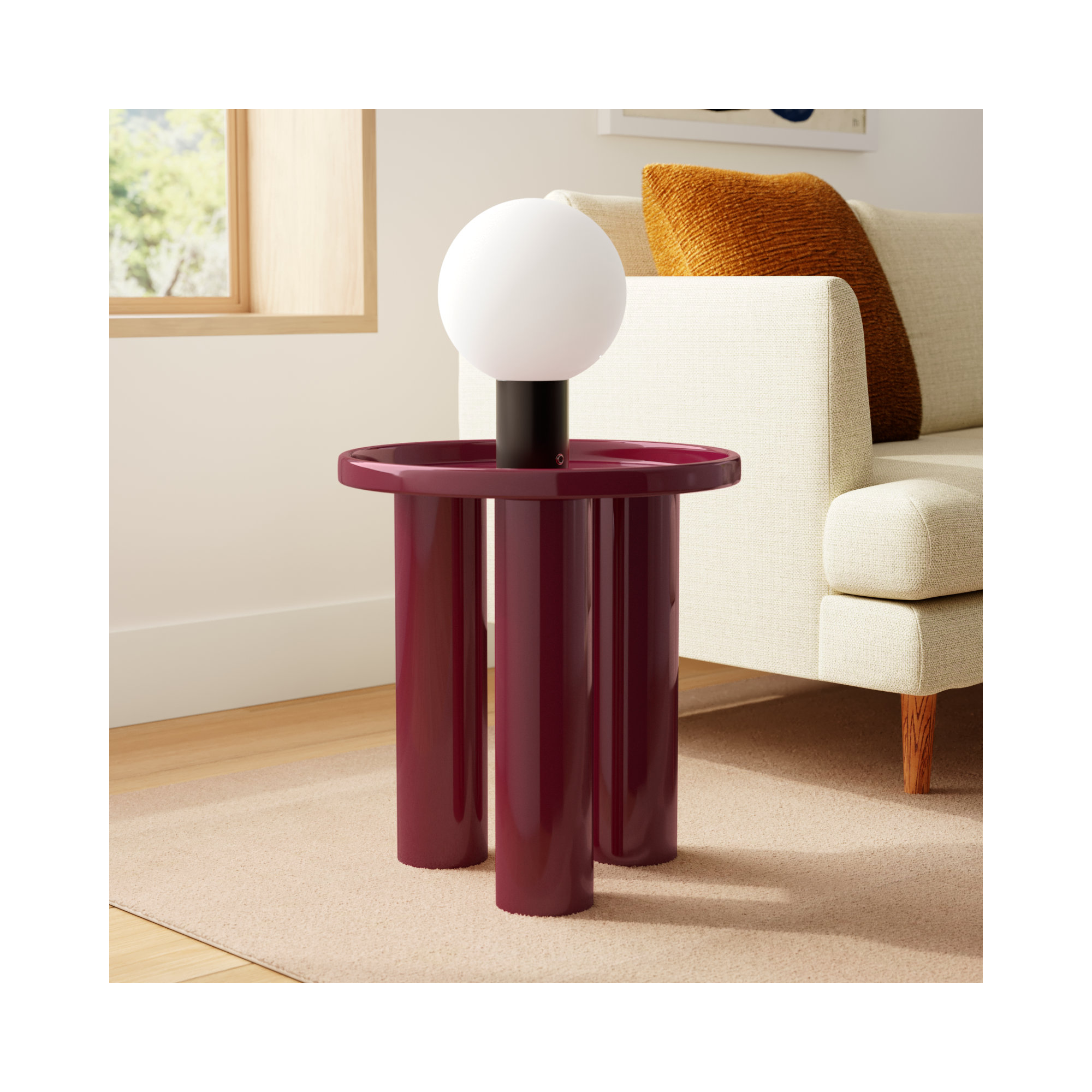 Isthia End Table, Plum