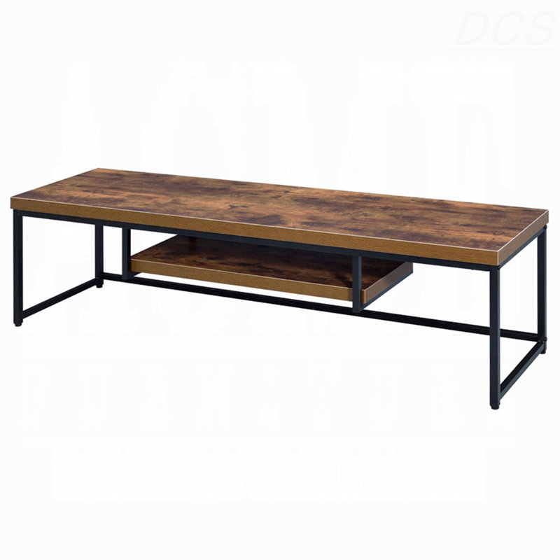 Meuble télé de style industriel 1 pièce, H 16,02 po x l 59 po x P 16 po