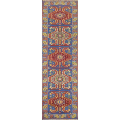 Blue Traditional  Indo Runner Rug 2x10
