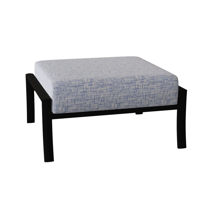 Fremont Outdoor Ottoman, Canvas Bird's Eye Sunbrella® Canvas, Textured Black
