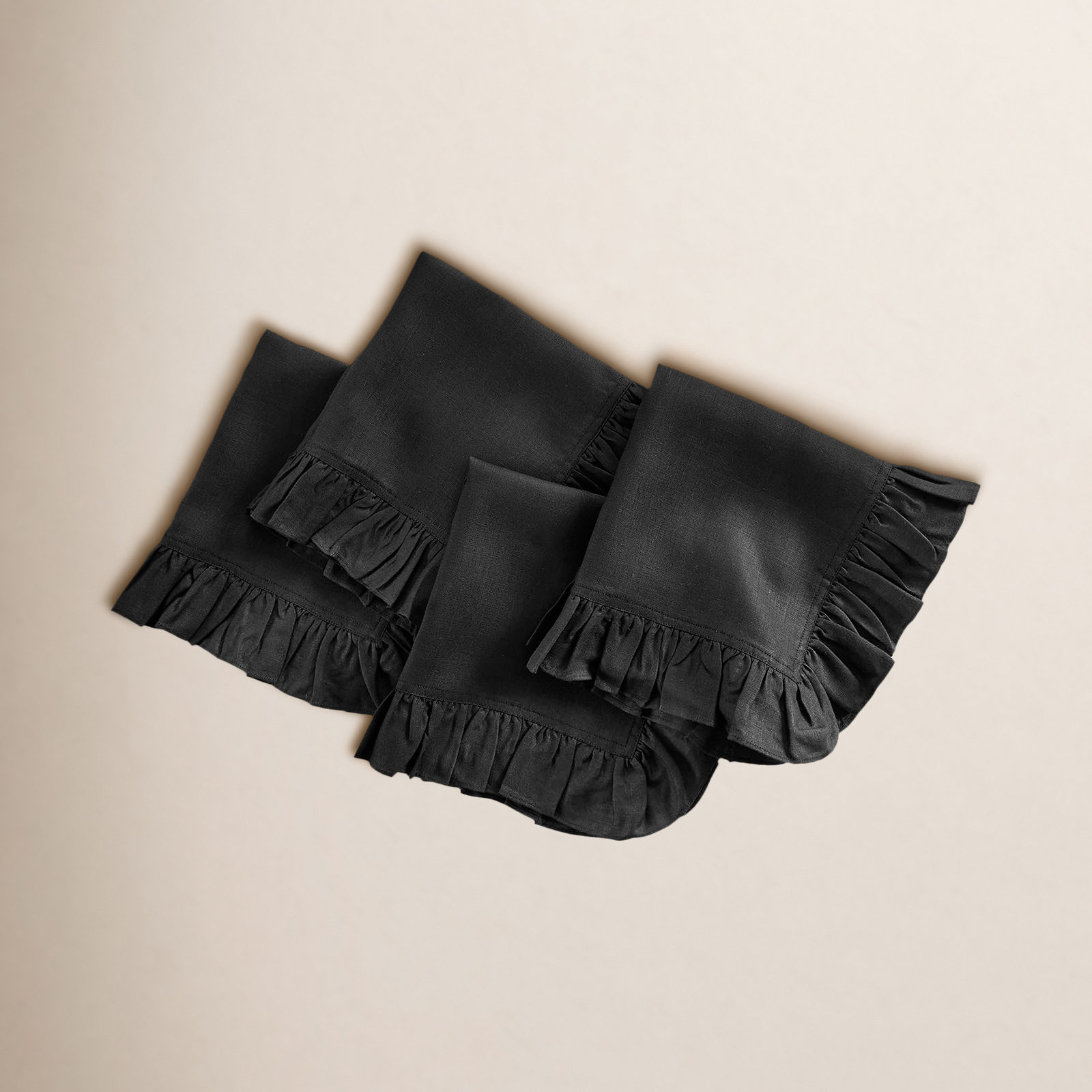 100% Linen Napkin, Black