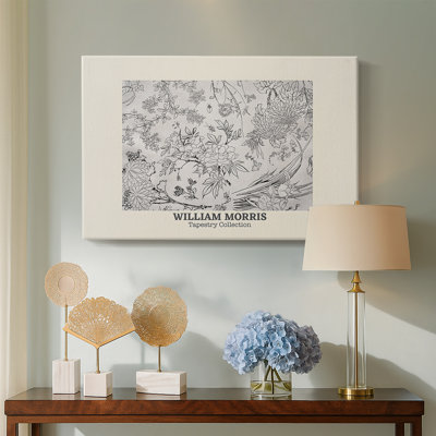 Floral Line Drawing (Tapestry Collection Print)-William Morris-Gallery Wrapped Canvas-c. Late 19th Century (Original)
