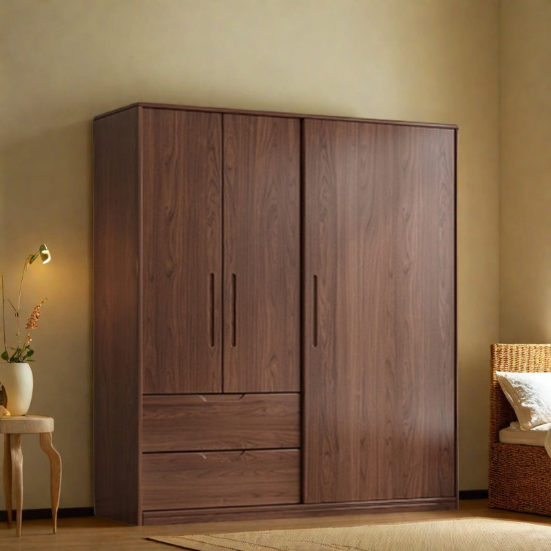 Garde-robe simple couleur noyer classique, H 78,74 po x l 78,74 po x P 23,62 po