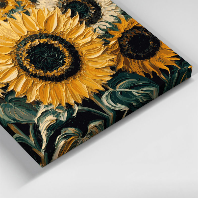 Art mural sur toile Botanical Sunflowers, H 11 po x l 14 po