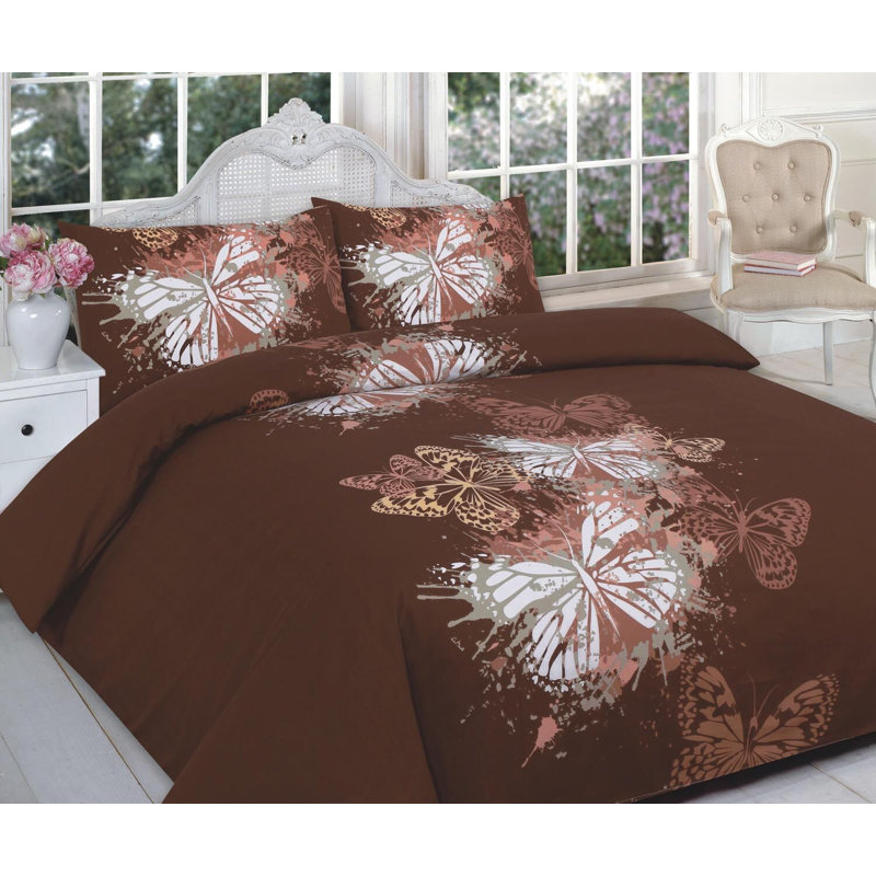 Despres Animal Print Duvet Cover Set with Pillowcases, Double Duvet Cover + 2 Standard Pillowcases, Chocolate