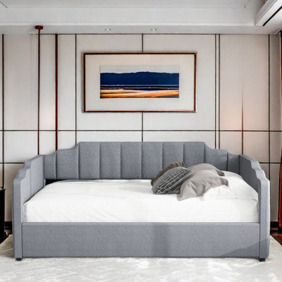 Stefoni Modern Upholstered Daybed with Underneath Storage and Soft Textile Headboard by Red Barrel Studio