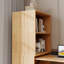 Bureau en L extensible avec tablettes ouvertes et roulettes-1064198376