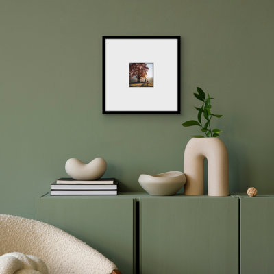 Americanflat 12x12 Picture Frame - Use as 4x4 Frame with Mat or 12x12 Frame Without Mat - Thin Photo Frame with Plexiglass - Black