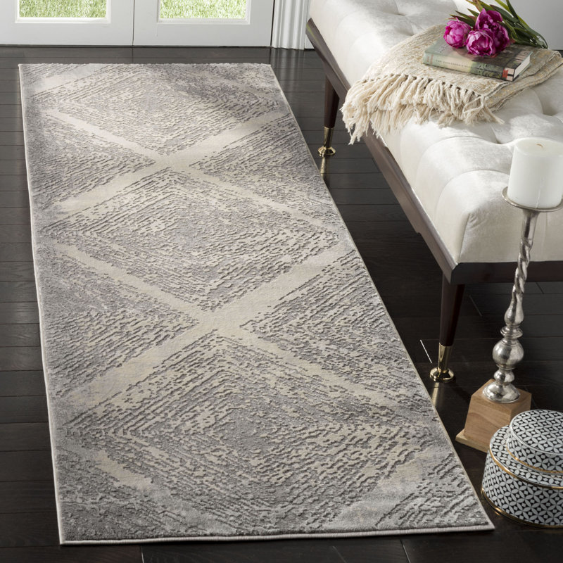 Tapis taupe Wendi, Tapis de couloir 2 pi 7 po x 8 pi