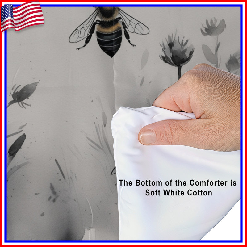 Bees On Wildflowers Comforter, Twin
