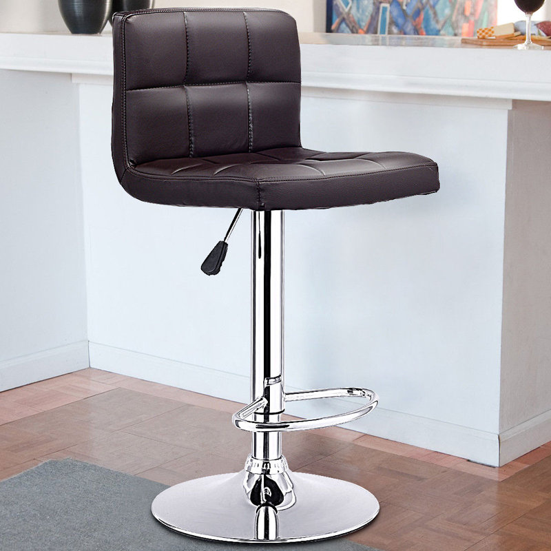 Jamir Swivel Upholstered Counter Stool, Brown