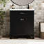 Meuble-lavabo noir de 30 po avec lavabo en céramique, style élégant, tablettes réglables, portes à fermeture en douceur de 30 po noires, rangement polyvalent-2048142183