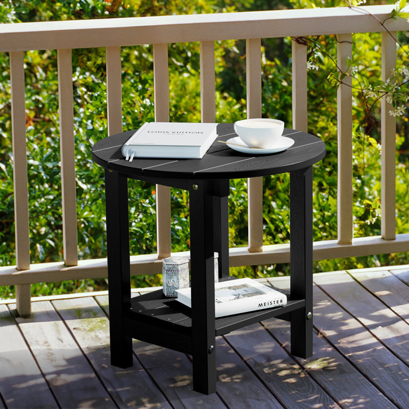 Table d'appoint ronde 18 po Adirondack, Noir