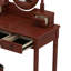Ensemble de coiffeuse avec miroir à angle réglable, ensemble de coiffeuse et tabouret rembourré avec doublure en velours 5 tiroirs-116730761