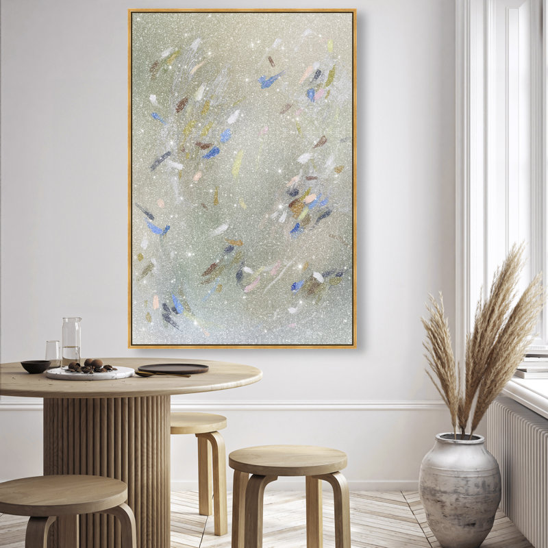 Spontaneous Trace Print by Oliver Gal, 25"H x 17"W, Gold Floater Frame