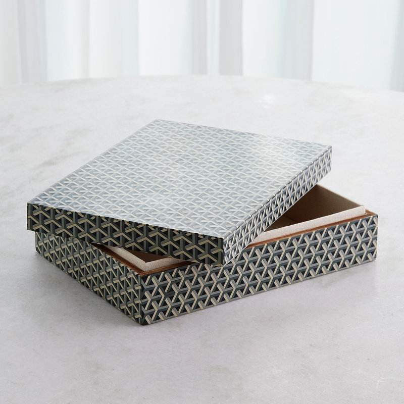 Handmade Decorative Box, 4" H x 14" W x 10.5" D