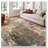 Washable 8'X10' Non-Slip Area Rug - Soft Modern Abstract Print Rug For Living Room Entryway Bedroom Nursery, Brown Rust Red Multi-1268745841