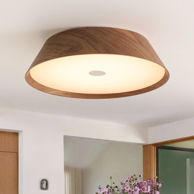 Wooden Dimmable Round Circular Tapered Led Flush Mount