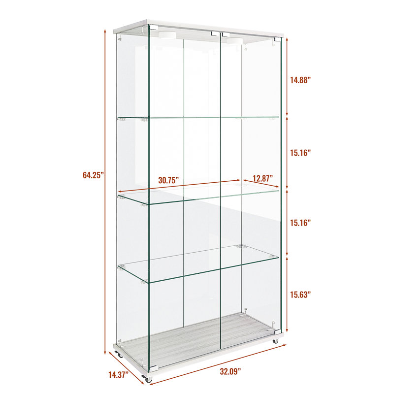 Bronx Display Unit Ivy Bronx Modern Glass Display Cabinet With LED Lights - Wayfair Canada