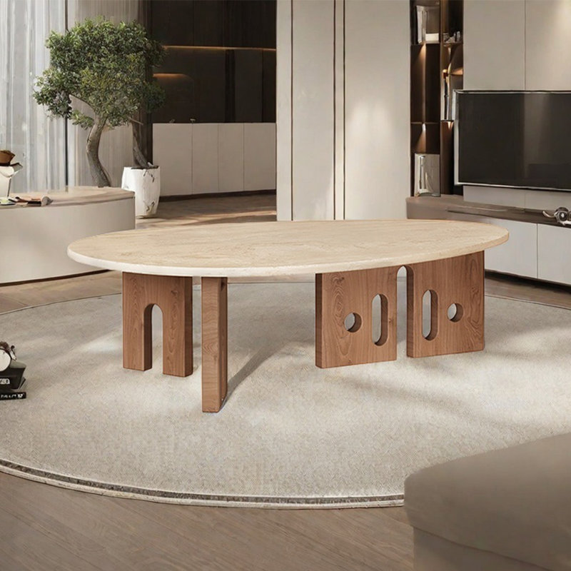 Table de salon en pierre naturelle, Noyer