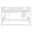 Lit superposé double au-dessus d'un lit simple, fabrication en bois massif avec échelle intégrée et glissade, ton blanc