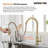 Touch Kitchen Faucet, Smart Kitchen Sink Faucet with Pull Down Sprayer, Touch on Activated Kitchen Bar Sink Faucet Brushed Gold, Stainless Steel