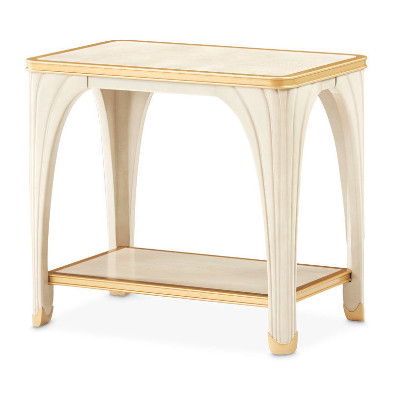 La Terrazza End Table, Silver Mist/Champagne