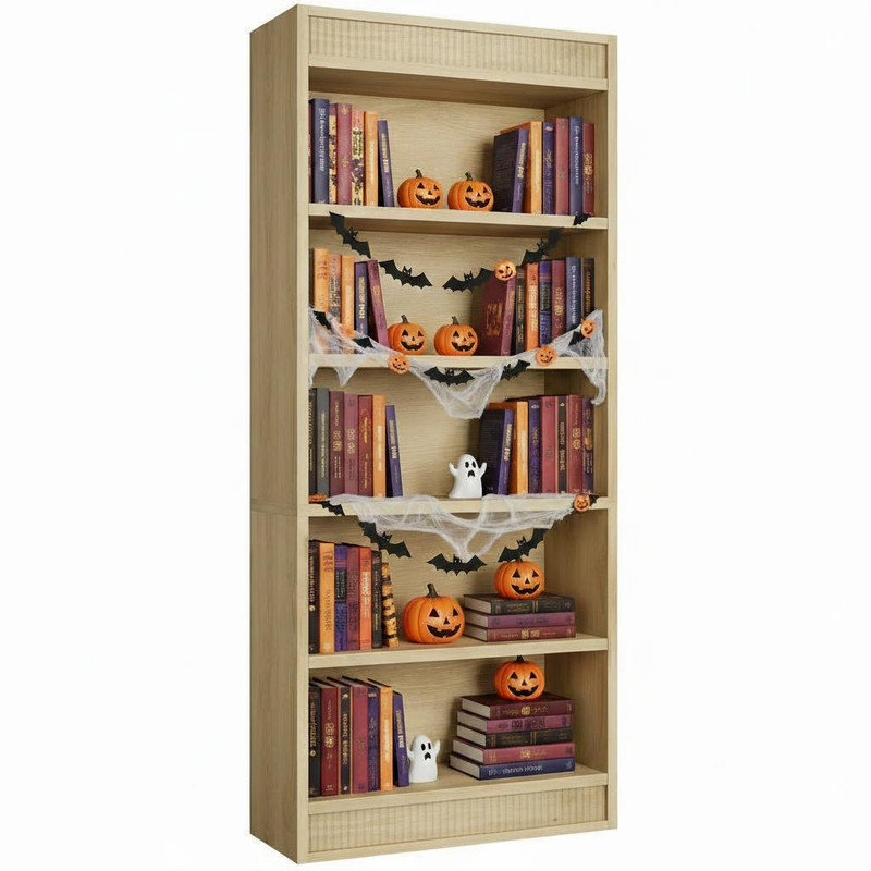 180.1cm H x 30.2cm W Standard Bookcase, Tan