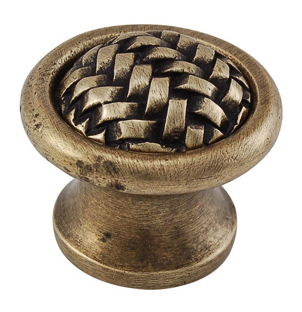 Cestino Mushroom Knob, 1.125" H x 1.125" W x 1" D, Antique Brass