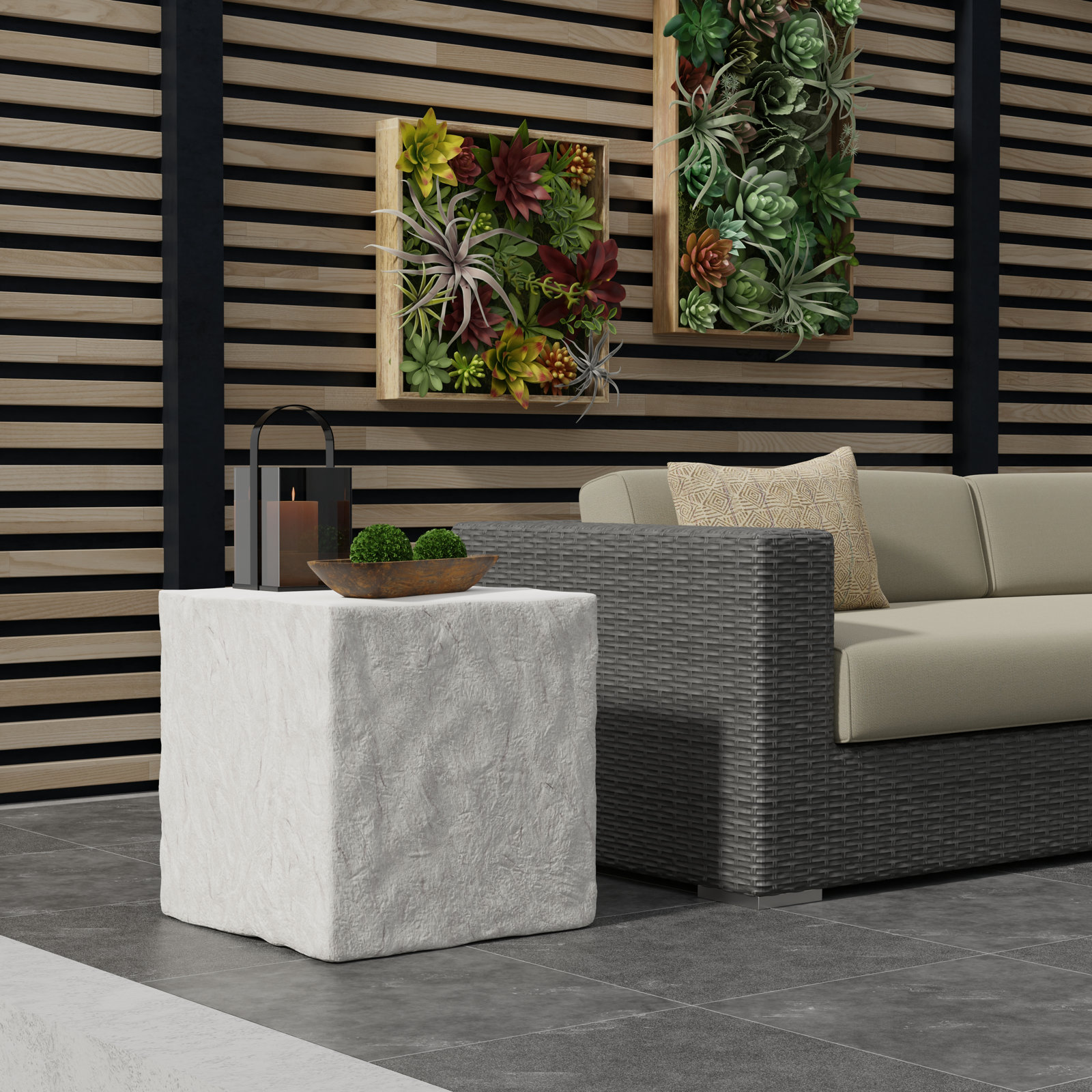 Bazaar 20.08'' GFR Concrete Outdoor Side Table