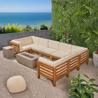 Ensemble de conversation modulaire d'extérieur avec coussins Ajanai