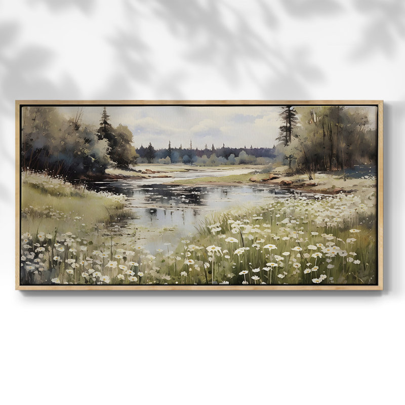 Paysage, série III - Xxii - Toile tendue avec châssis encadré - Prêt à être accroché, H 25 po x l 49 po, Naturel
