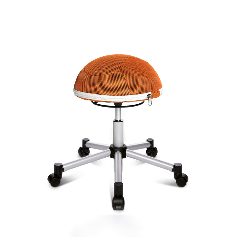 Adjustable Height Lab Stool, Orange
