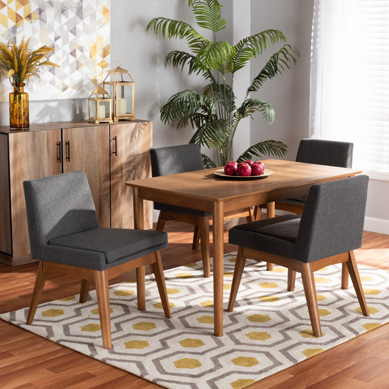 Klimek 4 - Person Four Leg Dining Set, Dark Gray