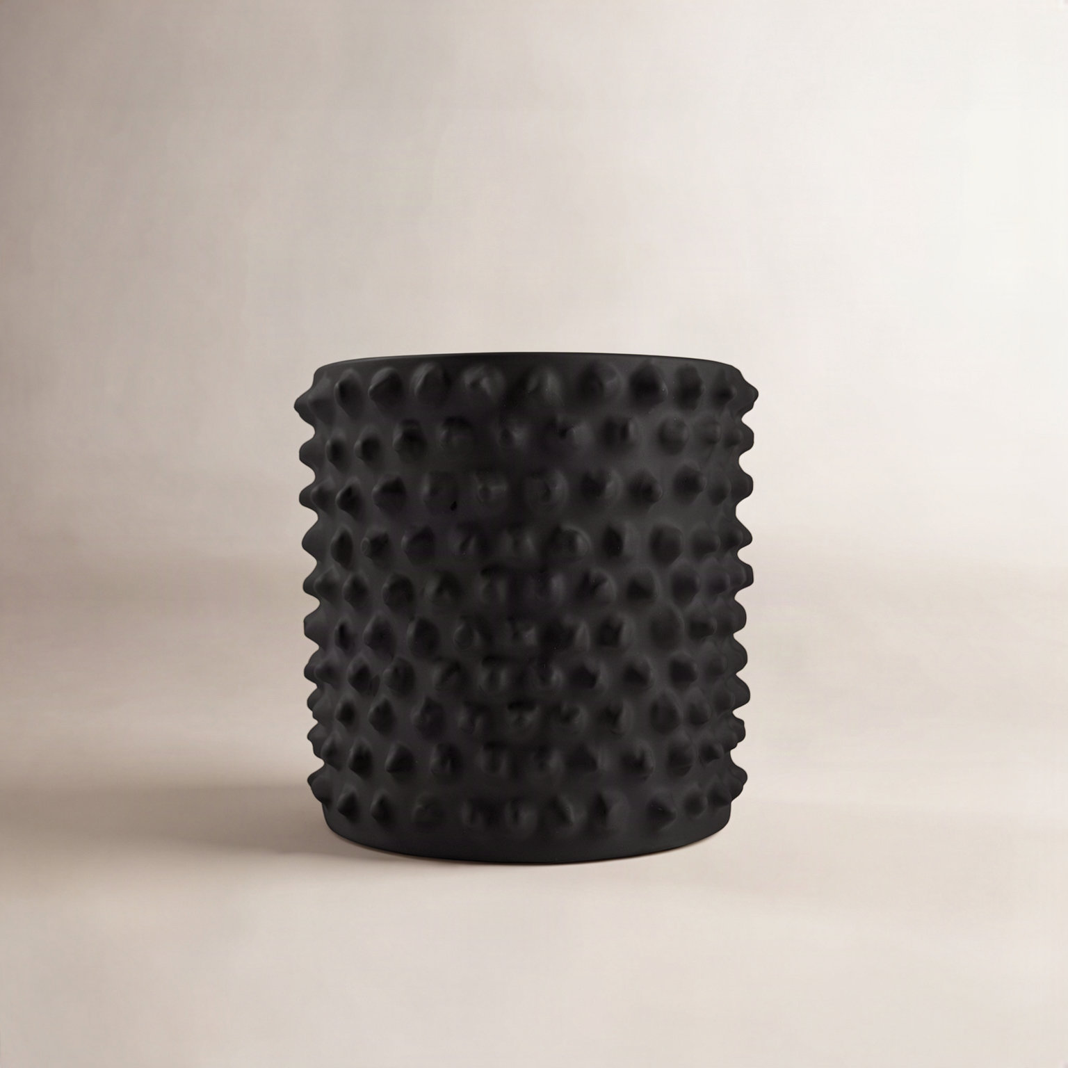 Ceramic Table Vase, Black, 9.84" H x 11.81" W x 11.81" D